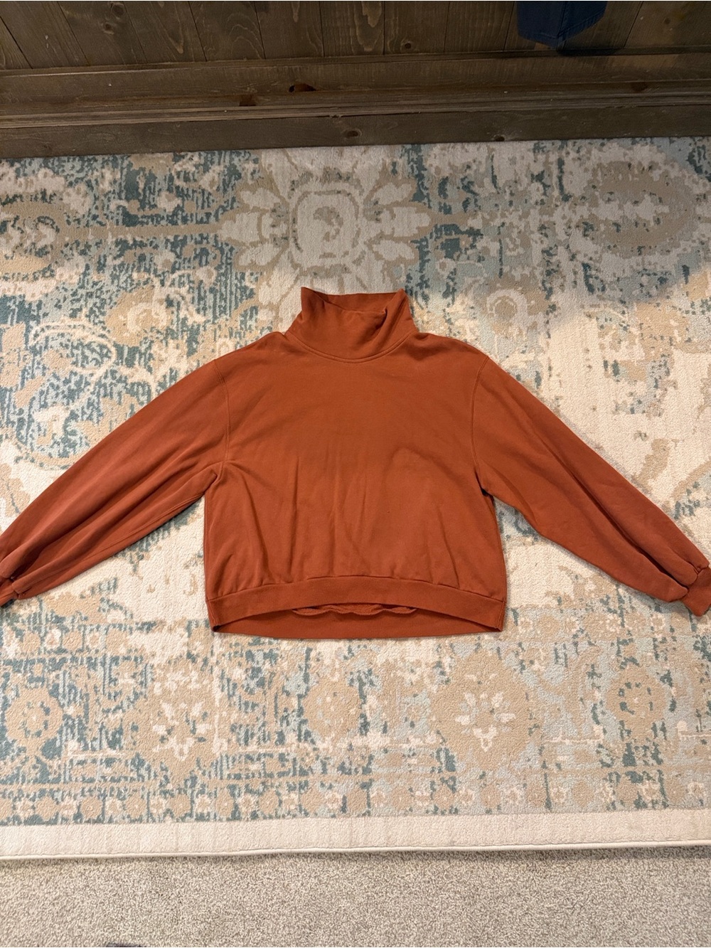 Women's Rust Turtleneck Sweatshirt